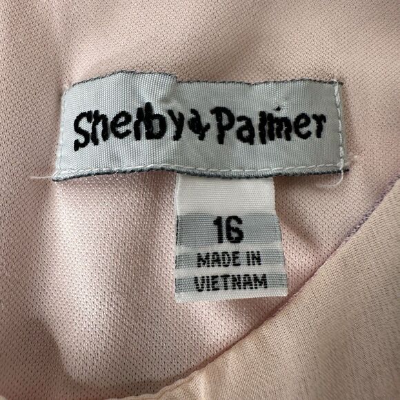 Shelby Palmer Chiffon A Line Maxi Dress Sz 16 Pink Floral Romantic Wedding Guest - Picture 6 of 13